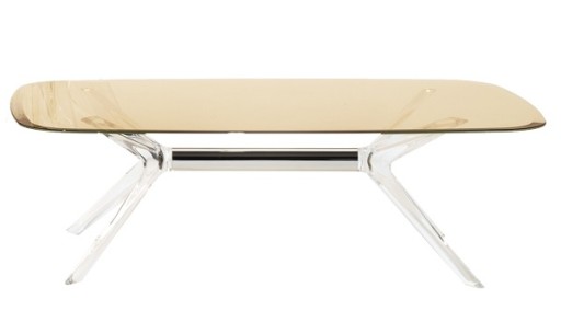 Masuta Kartell Blast design Philippe Starck 130x80cm h40cm crom-fumuriu transparent