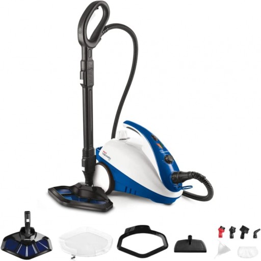 Aparat de Curatat cu Abur Polti Vaporetto Smart 40 Mop,1800W, Emisie Abur 85 g min, Presiune Abur 3.5 BAR, Alb Albastru