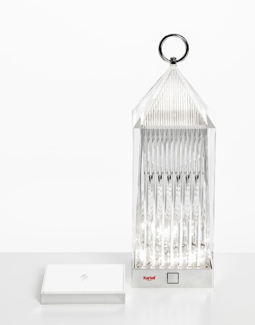 Lampa portabila de exterior Kartell Lantern design Fabio Novembre 1 2W LED transparent