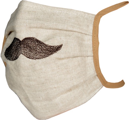 Masca de protectie Sander Linnen Moustache in nisipiu