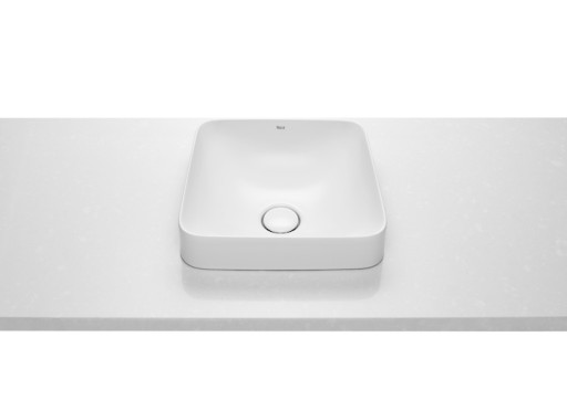 Lavoar tip bol Roca Inspira Square 37x37x7.3cm fara orificiu baterie fara preaplin montare in blat