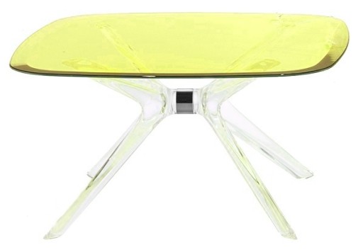Masuta Kartell Blast design Philippe Starck 80x80cm h40cm crom-galben transparent