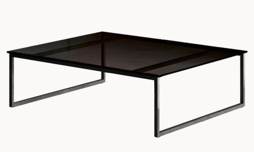 Masuta Gamma T62 top sticla fumurie baza metalica 100x100cm h34cm Made in Italy