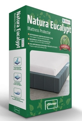 Protectie saltea iSleep Baby Natura Eucalypt 70x140cm impermeabila