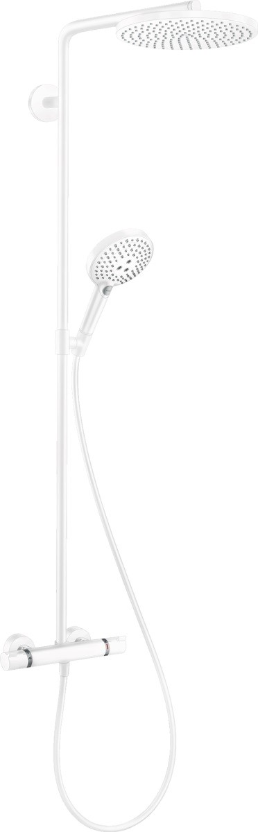Coloana de dus Hansgrohe Raindance Select S 240 PowderRain 1jet cu baterie termostatata alb mat