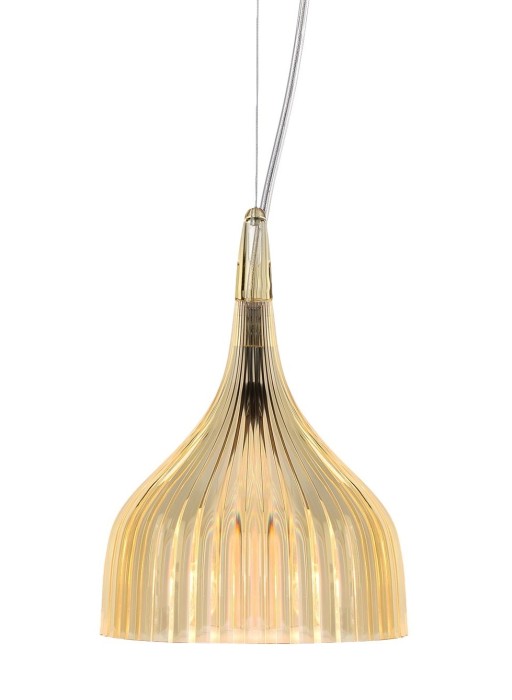 Suspensie Kartell E design Ferruccio Laviani max 28W E14 h 20-220cm galben transparent