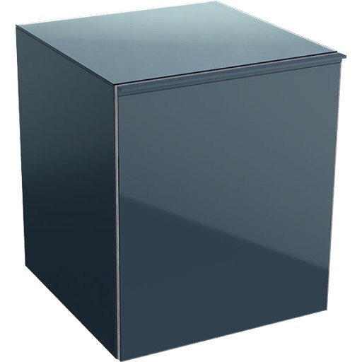 Dulap suspendat Geberit Acanto 45xx47.6x52cm cu un sertar sticla negru lava corp negru lava mat