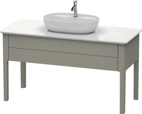 Dulap baza Duravit Luv 1338x570mm cu un sertar fara blat gri satinat mat lacuit