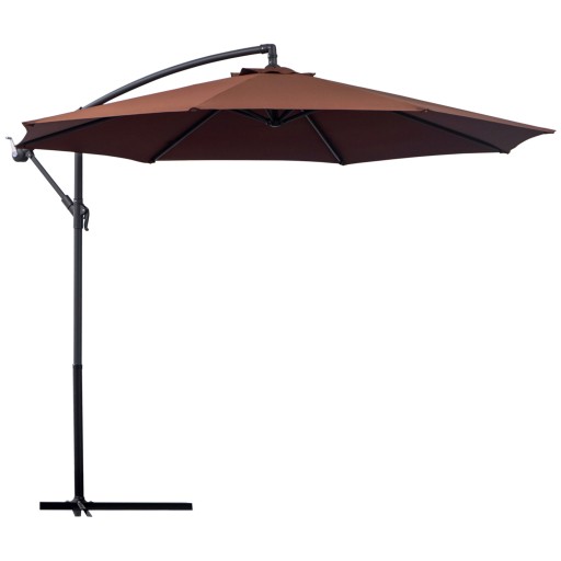 Outsunny Umbrelă de Soare Suspendată, Înclinabilă, Cadru din Metal și Poliester, 295x295x255 cm, Nuanță Cafea | Aosom Romania