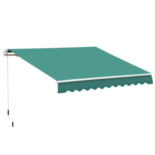 Copertina Soare Retractabila cu Manivela, Outsunny, Metal si Aluminiu, Verde, 400x250cm | Aosom RO