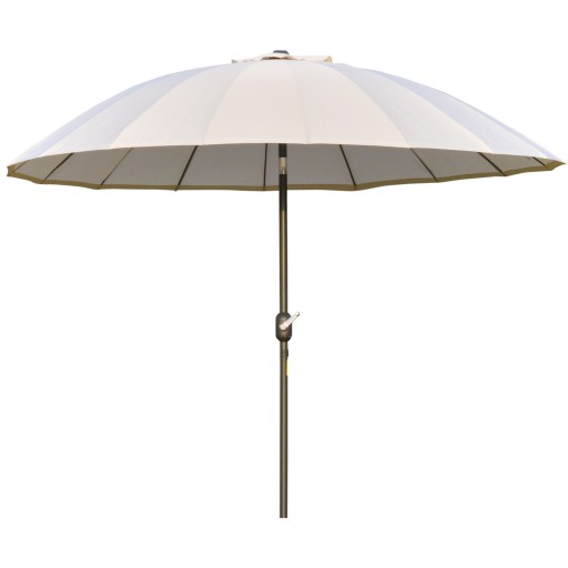 Outsunny Umbrelă de Grădină sau Terasă, Reglabilă cu Manivelă, Crem Alb, Ф255cm | Aosom Romania