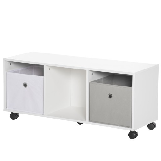 Mobilier depozitare jucarii HOMCOM, 90x30x37.9cm alb | Aosom RO