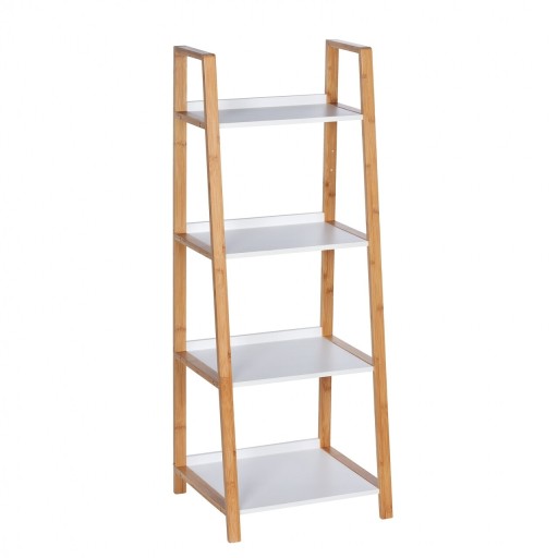 Suport cu 4 rafturi Finja, Wenko, 43 x 112 cm, bambus, natur