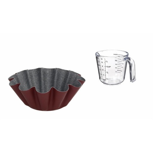 Set forma pentru budinca + cana de masurat 500 ml, Sweet Cherry, Tognana, otel carbon/plastic