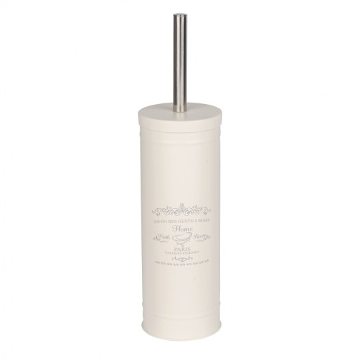 Perie pentru toaleta cu suport Paris, Wenko Home, 37.5 x 9 cm, otel, ivory