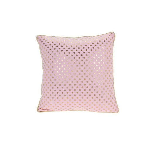 Perna decorativa Dots, 40x40 cm, poliester, roz/auriu