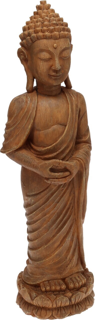 Decoratiune Buddha standing, 14.5x12x48 cm, poliston