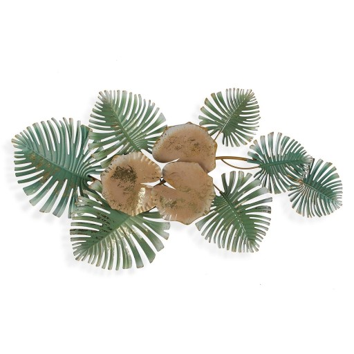 Decoratiune de perete Tropical Leaves, Versa, 88.9x48.3 cm, metal