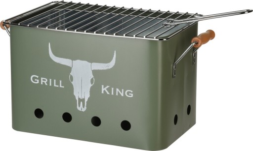 Gratar dreptunghiular Grill King, 32x20x20 cm, zinc, verde