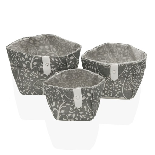 Set 3 cosuri pentru depozitare Branch, Versa, 14x14x14 cm, poliester