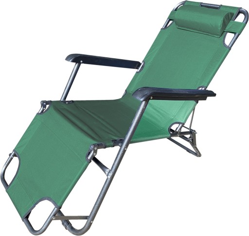 Sezlong pliabil cu tetiera Simple, Heinner, 153x60x79cm, verde