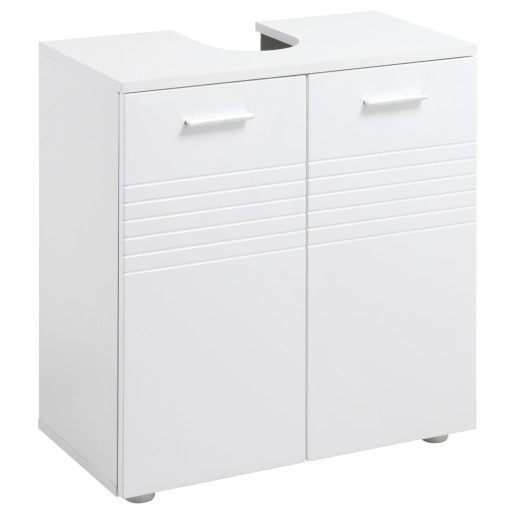 Mobilier Baie Subchiuvetă Kleankin cu 2 Uși, Spațiu de Stocare Eficient, din Lemn, Alb, 60x30x62.5cm | Aosom Romania