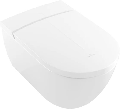 Set vas WC suspendat Villeroy&Boch ViClean l100 DirectFlush CeramicPlus si capac inchidere lenta cu functie bideu electric alb