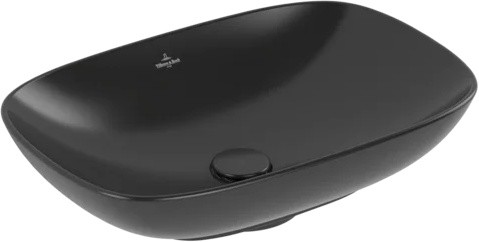 Lavoar tip bol Villeroy&Boch Loop&Friends 56x38cm cu preaplin material TitanCeram montare pe blat CeramicPlus negru mat