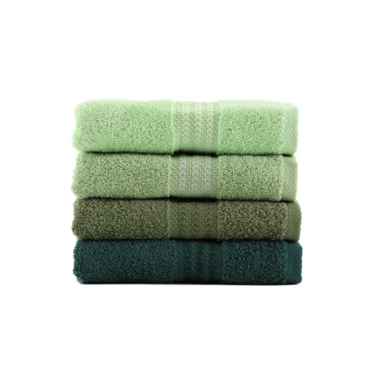 Set 4 prosoape de maini Green Delight, Hobby, 50 x 90 cm, 100% bumbac, verde