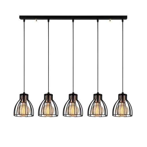 Lustra Kemah N-1236, Noor, 85 x 108 cm, 5 x E27, 100W, negru
