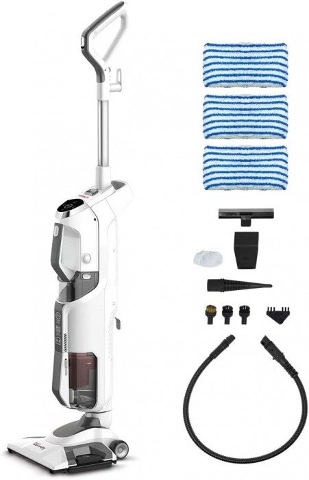 Aspirator Vertical cu Abur, Multifunctional, Polti Vaporetto 3 Clean, 1700 W, 0.5 l, Cyclonic, Alb Gri