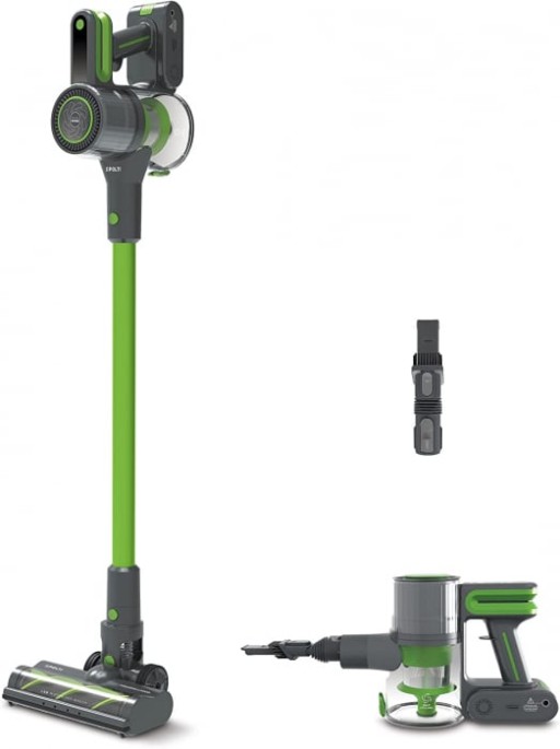 Aspirator Vertical fara Fir Polti Forzaspira D-Power SR500, Multiciclonic, Reincarcabil, Motor Digital, 3 Programe, Autonomie Lucru 40 min, 0.6 l, Verde Gri