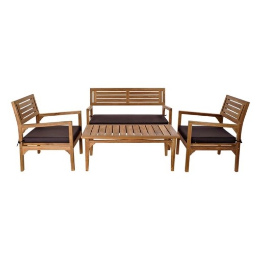 Set mobilier pentru gradina/terasa, DKD Home Decor, Décor, 4 piese, maro/gri