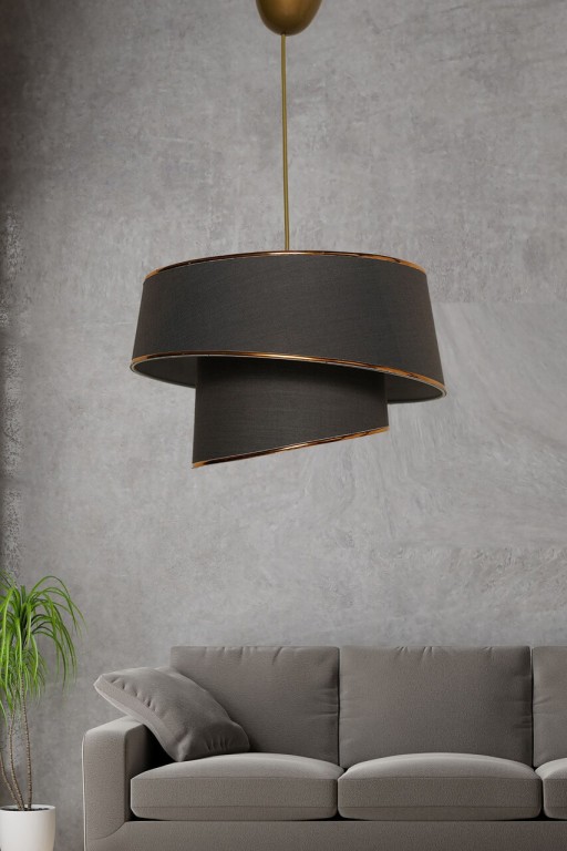 Lustra, Barette - Gold, Anthracite, FullHouse, 32 x 32 x 70 cm, 1 x E27, 60W, auriu/antracit