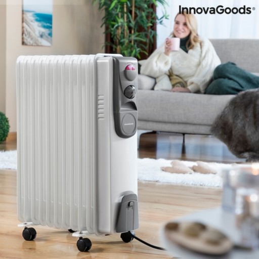 Radiator cu ulei Oileven InnovaGoods, 11 elementi de incalzire, 2500 W, 48x23.5x61.5 cm