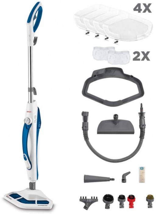 Mop cu Abur Polti Vaporetto SV 460 Double, 17 in 1, 1500 W, 2.4Kg, Alb Albastru