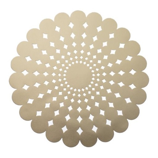 Suport farfurie Glamour Dot, Ambition, 38x38 cm, PVC, auriu