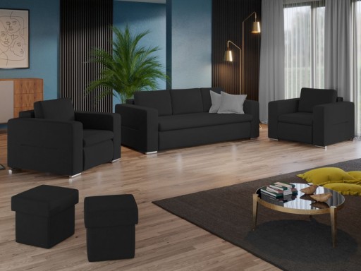 Set Canapea si Fotolii Ivy Gri Antracit