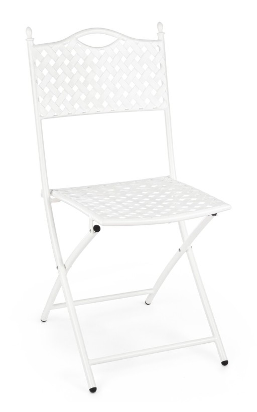 Scaun pliabil pentru gradina Jenny, Bizzotto, 40x53x88 cm, otel, alb