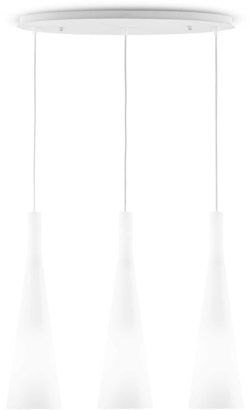 Suspensie Ideal Lux Milk SP3 max 3x60W E27 62cm alb