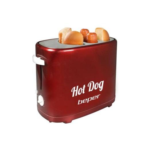 Aparat de facut Hot Dog BT.150Y, Beper, cu design vintage, 750 W, 5 niveluri de preparare