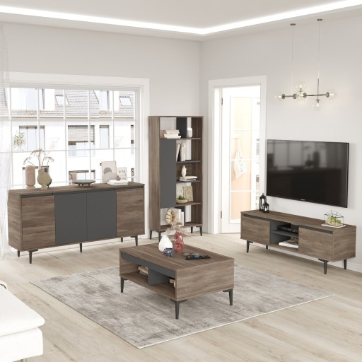 Mobilier living, Locelso, AR14, pal melaminat, nuc/antracit