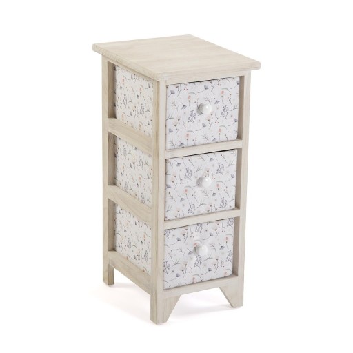 Organizator baie cu 3 cosuri Lili Flowers, Versa, 30 x 25 x 56 cm, MDF