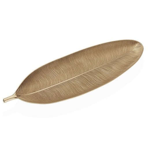 Platou decorativ / decoratiune pentru centrul mesei Golden Leaf, Versa, 59 x 22 x 3.5 cm, MDF