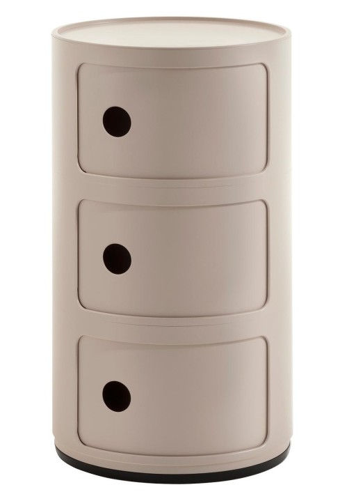 Comoda modulara Kartell Componibili Bio 3 design Anna Castelli Ferrieri crem