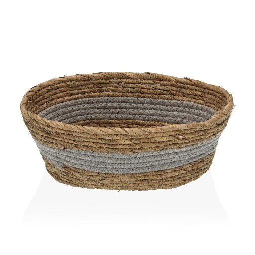 Cos pentru depozitare Oval Grey, Versa, 29 x 23 x 12 cm, fibre impletite