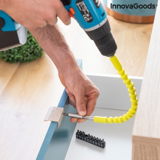 Extensor magnetic flexibil pentru surubelnita cu accesorii Drillex InnovaGoods