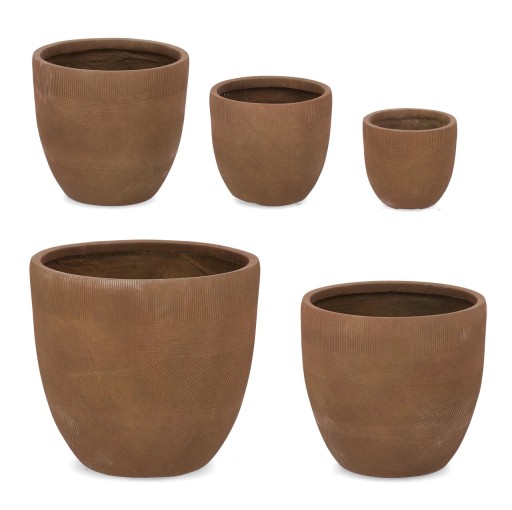 Set ghivece pentru exterior 5 piese Rigo, Bizzotto, Ø52 x 47.5 cm, fibre de lut, maro rusty