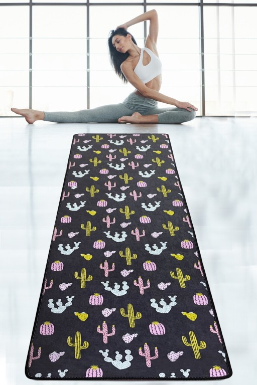 Saltea fitness/yoga/pilates Opuntia Djt, Chilai, 60x200 cm, poliester, multicolor