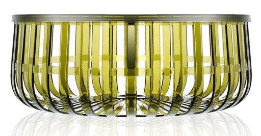 Masuta Kartell Panier design Ronan & Erwan Bouroullec 61cm h 21cm verde transparent